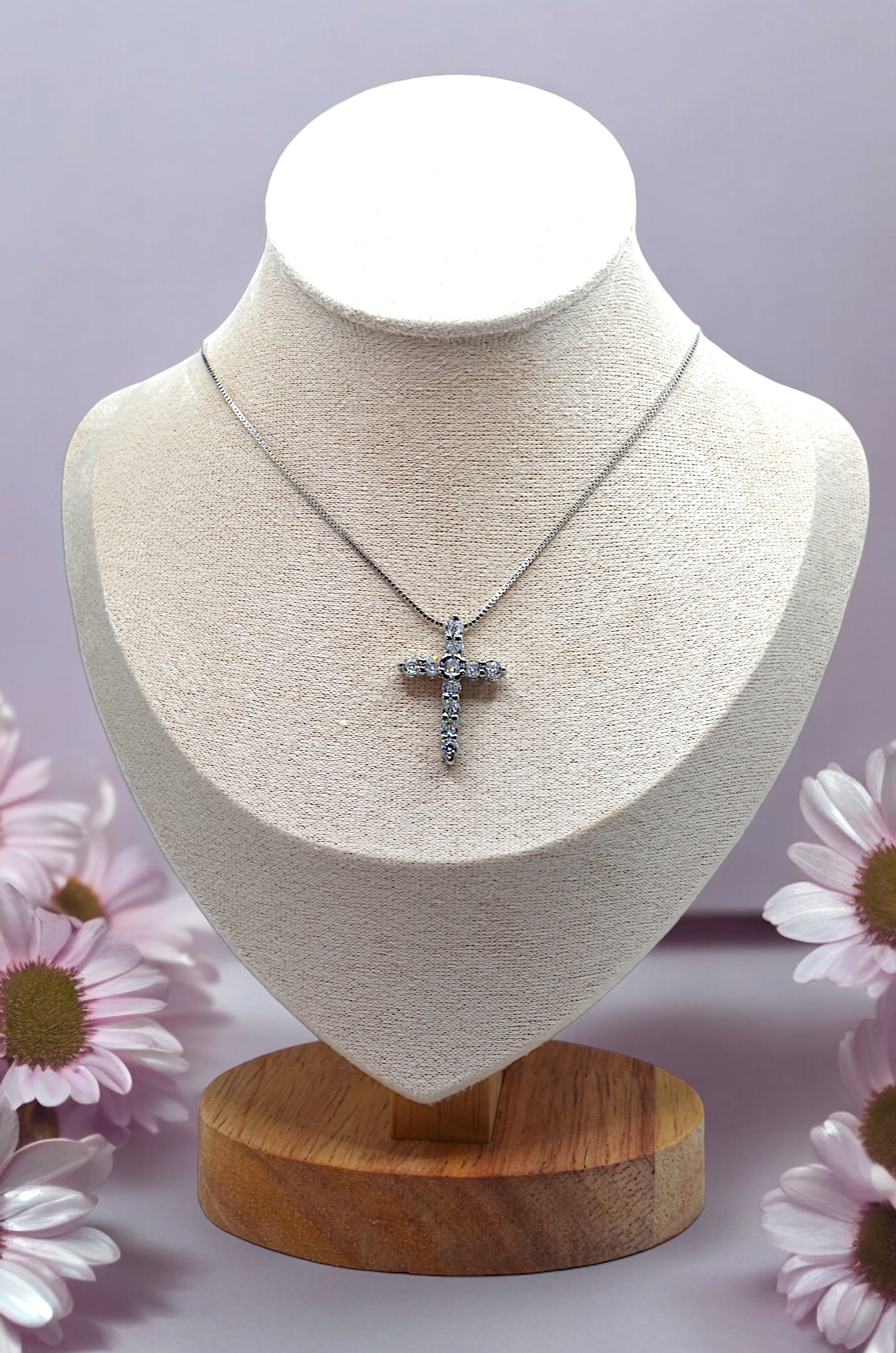 COLLANA CROCE ZIRCONI