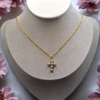 COLLANA CROCE PERLE