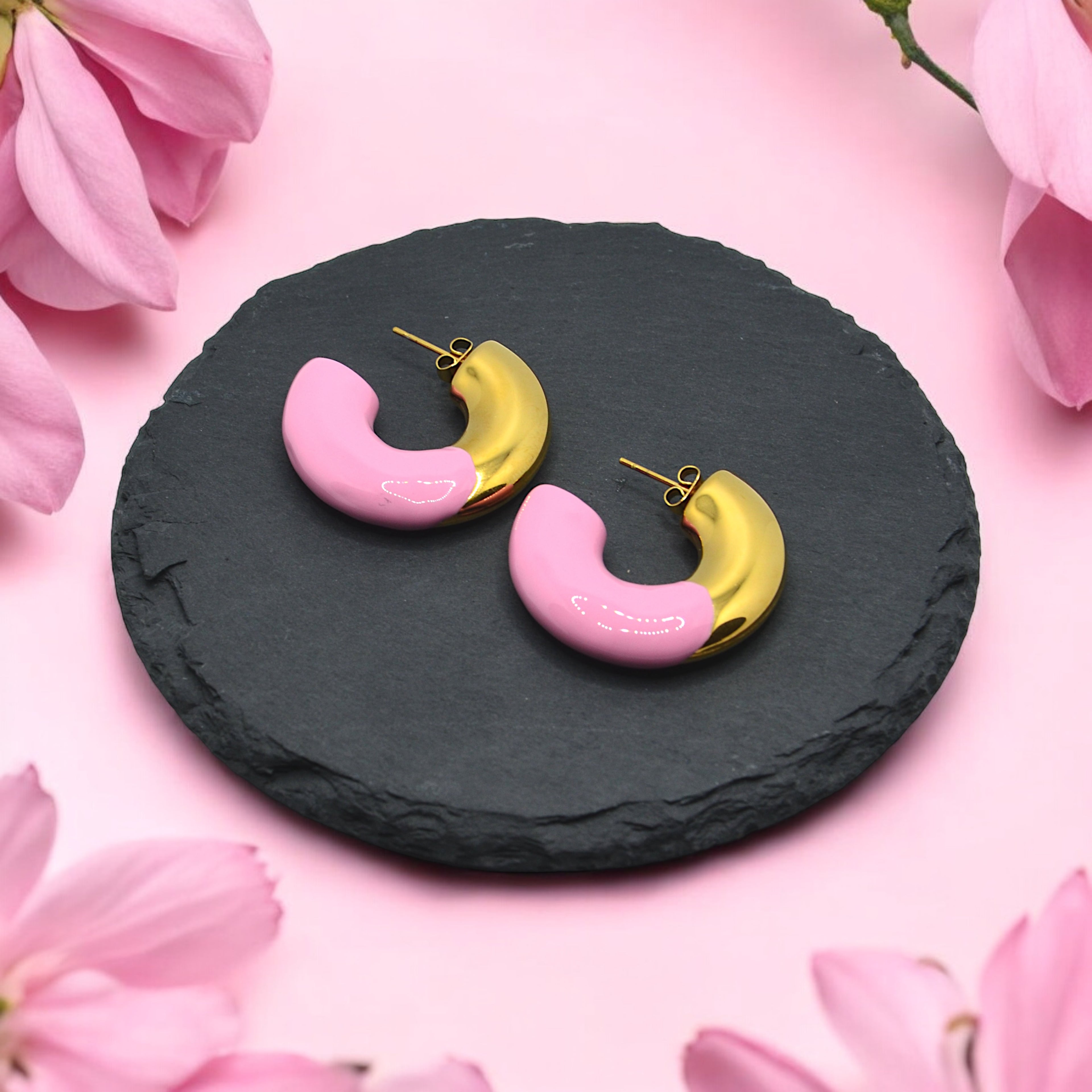 ORECCHINI CERCHIO BIG SMALTATI